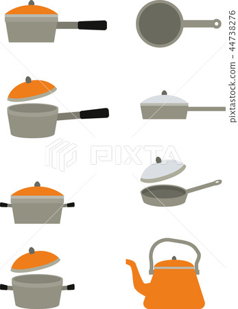 Kitchen utensils (pots, pans, kettles) Kitchen utensils (pots, pans, kettles) 44738276