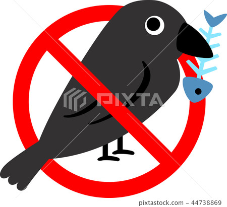 烏鴉吃食物浪費和禁止標記 44738869