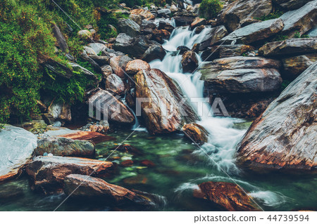 Bhagsu waterfall. Bhagsu, Himachal Pradesh, India 44739594