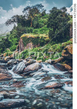 Bhagsu waterfall. Bhagsu, Himachal Pradesh, India Bhagsu waterfall. Bhagsu, Himachal Pradesh, India 44739596