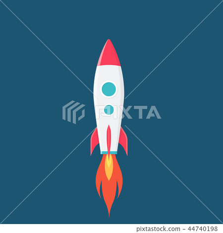 Rocket is flying on the sky, start up concept Rocket is flying on the sky, start up concept 44740198