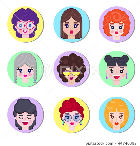 Set of girls avatar Set of girls avatar 44740382