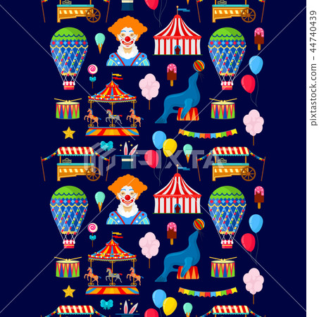 pattern with circus and amusement elements pattern with circus and amusement elements 44740439