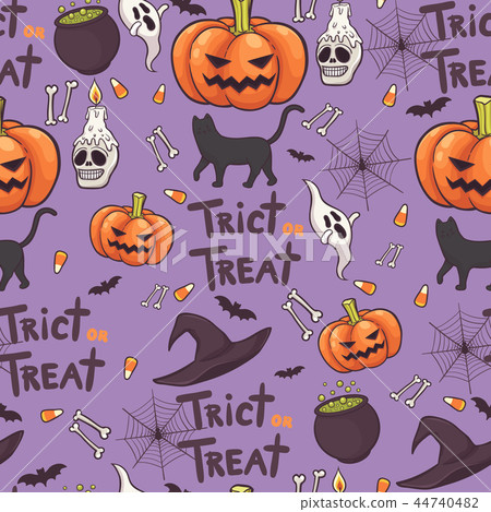 Halloween seamless pattern background vector Halloween seamless pattern background vector 44740482