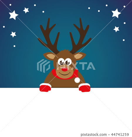 cute reindeer cartoon christmas postcard cute reindeer cartoon christmas postcard 44741259