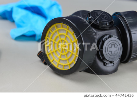 Respirator, Goggles and Blue medical gloves 44741436