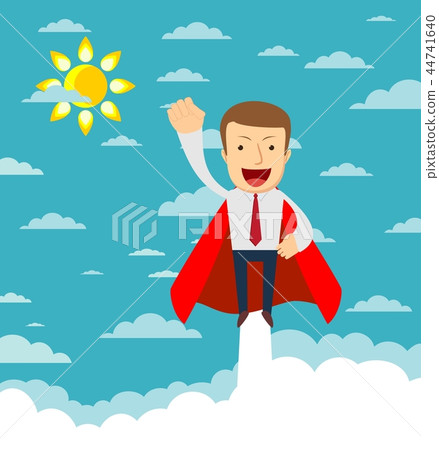 Abstract businessman flies upward like a rocket. Starup concept. Abstract businessman flies upward like a rocket. Starup concept. 44741640