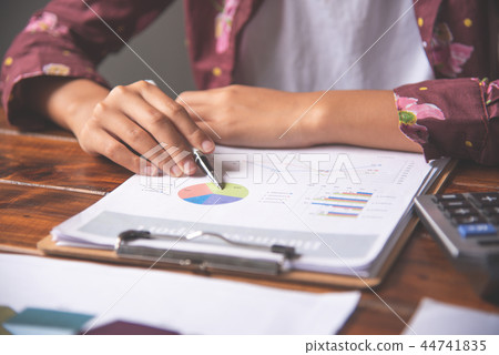 Business man working with document financial Business man working with document financial 44741835