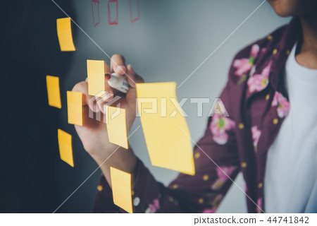 Businessmen are presenting her ideas Businessmen are presenting her ideas 44741842