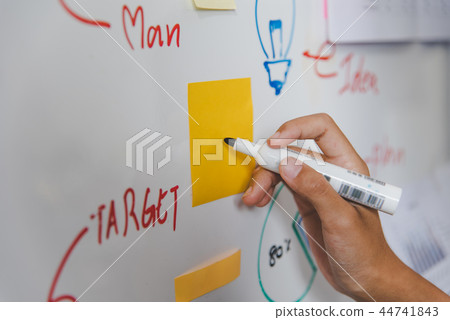 Businessmen are presenting her ideas Businessmen are presenting her ideas 44741843
