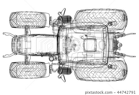 Farm Tractor Concept. Vector 44742791