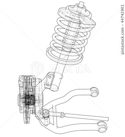 Car suspension with shock absorber Car suspension with shock absorber 44742901