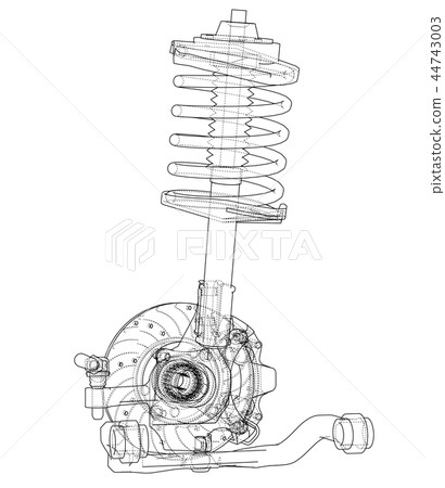 Car suspension with shock absorber Car suspension with shock absorber 44743003