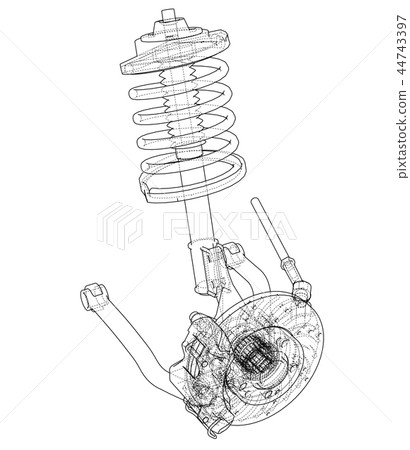 Car suspension with shock absorber Car suspension with shock absorber 44743397