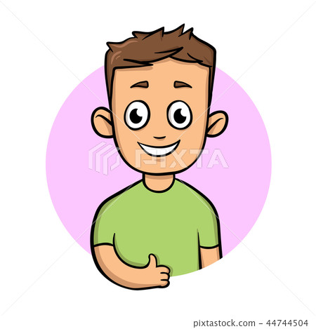 Positive funny guy showing thumb up. Active lifestyle. Cartoon design icon. Flat vector illustration Positive funny guy showing thumb up. Active lifestyle. Cartoon design icon. Flat vector illustration 44744504