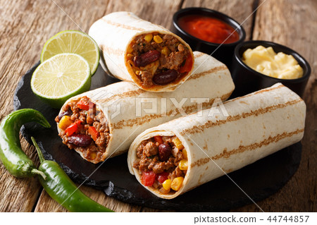 Mexican popular grilled burrito snack with beef 44744857