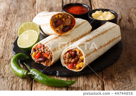 Traditional grilled burritos with beef 44744858