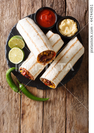 Mexican popular grilled burrito snack with beef 44744861