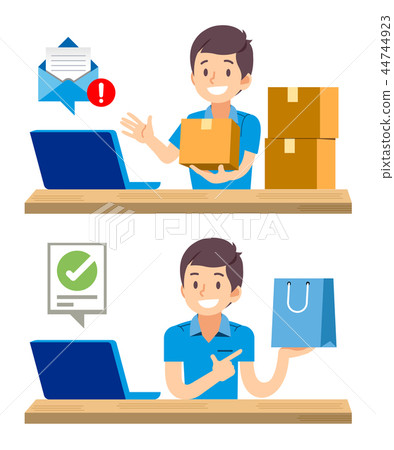 Shopping and trade online of man people. Shopping and trade online of man people. 44744923
