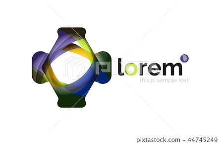 Abstract geometric logo design, overlapping shapes 44745249