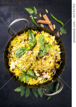 Traditional Indian chicken biryani Traditional Indian chicken biryani 44745703
