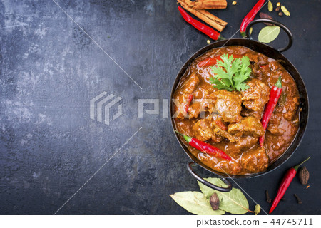Traditional Indian curry lamb masala  44745711