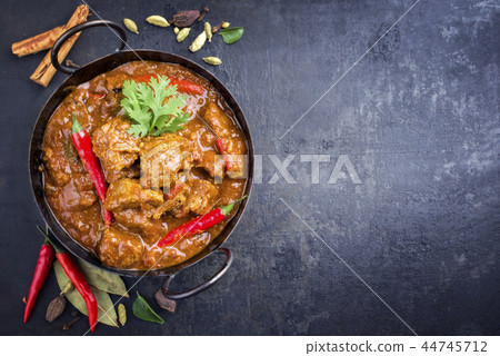Traditional Indian curry lamb masala  44745712