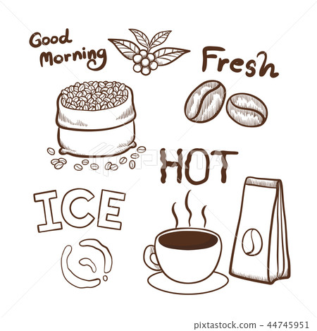 Coffee hand drawn doodles elements illustration - Stock Illustration ...