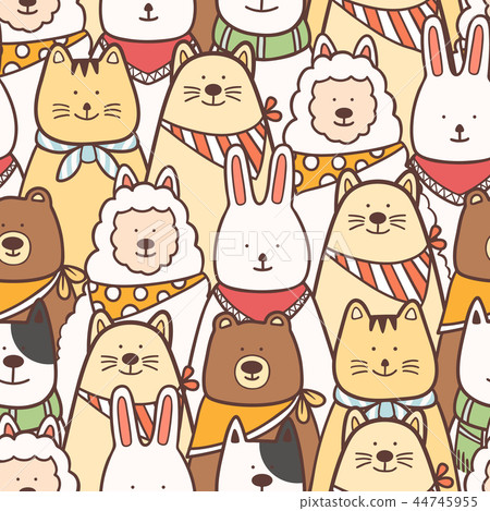 Colorful animals seamless pattern background Colorful animals seamless pattern background 44745955