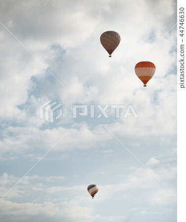 Three air balloons flying in the sky Three air balloons flying in the sky 44746630