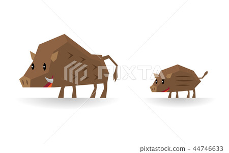 Wild boar, salmon, baby boy, material for new year's cards Wild boar, salmon, baby boy, material for new year's cards 44746633