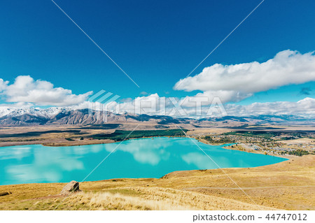 View of Lake Tekapo from Mount John, NZ View of Lake Tekapo from Mount John, NZ 44747012