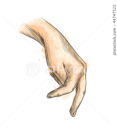 Hand with fingers simulating someone walking Hand with fingers simulating someone walking 44747522