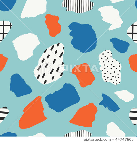 Trendy vector seamless pattern with abstract forms. 44747603