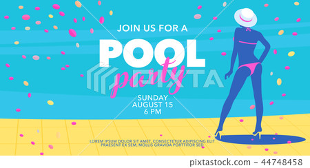 Pool party background vector illustration 44748458