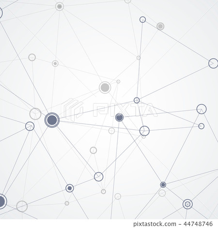 Vector abstract technology molecular structures and geometric graphic design 44748746