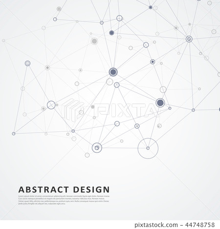 Vector abstract technology molecular structures and geometric graphic design 44748758