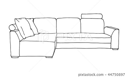Sofa isolated on white background. 44750897