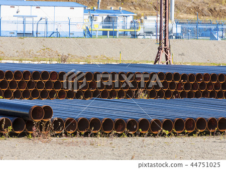 new spare metal pipe of the gas station 44751025