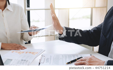Bribery and corruption concept, senior businessman manager refus 44751214