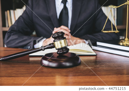 Legal law, advice and justice concept, Judge gavel with Justice 44751215
