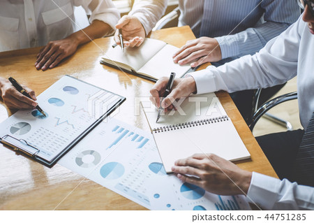 Co working conference, Executive team discussing the charts and Co working conference, Executive team discussing the charts and 44751285