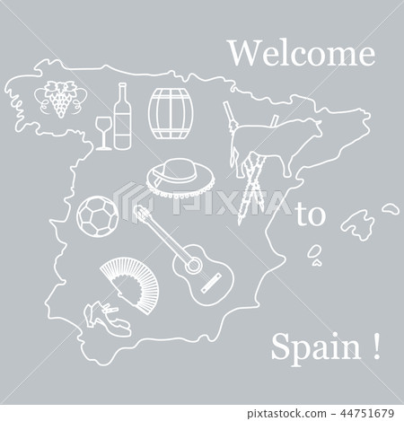various symbols of Spain Travel and leisure. 44751679