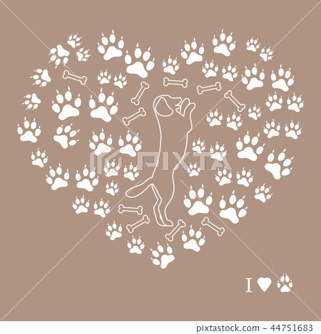 dog standing on its hind legs silhouette on a 44751683