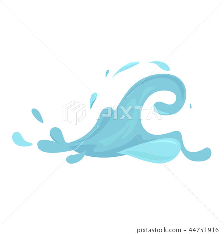 Water splashes collection blue waves wavy symbols 44751916