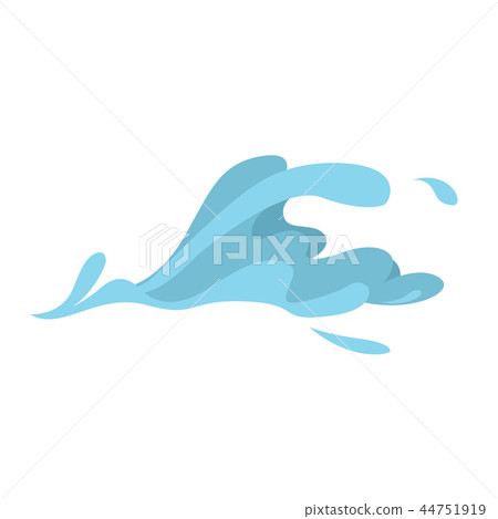 Water splashes collection blue waves wavy symbols 44751919