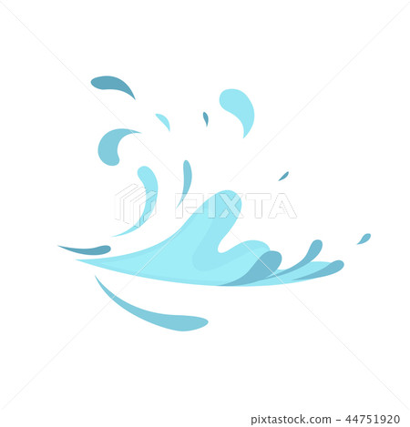 Water splashes collection blue waves wavy symbols 44751920