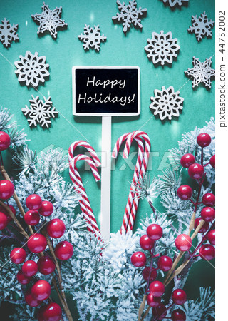 Vertical Black Christmas Sign, Happy Holidays 44752002