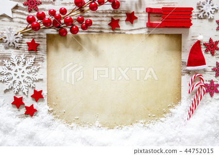 Christmas Flat Lay, Paper With Copy Space 44752015