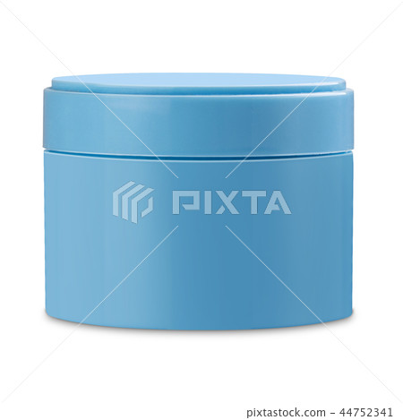 Plastic blue round 3D model jar for cosmetic cream 44752341